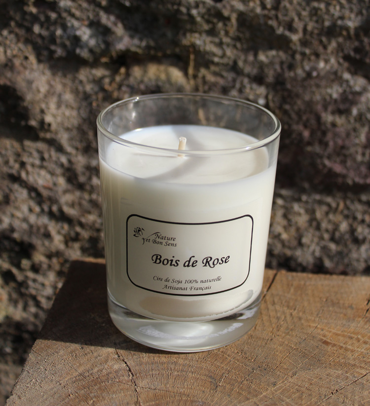 bougie bois de rose grand modèle