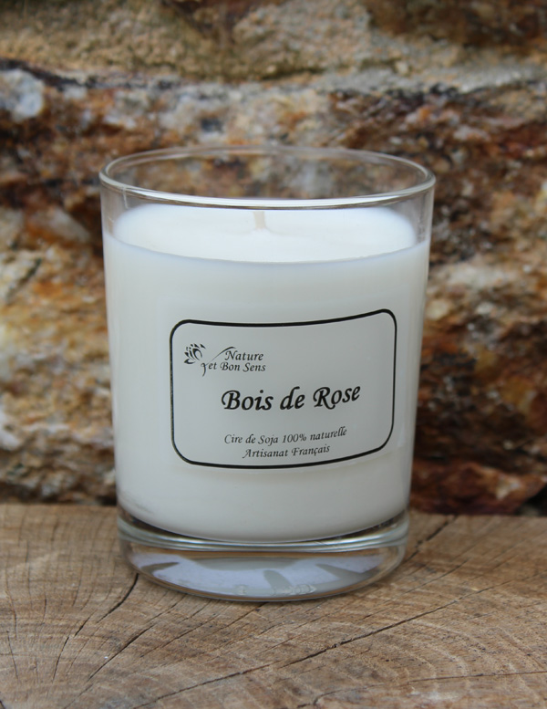 bougie parfumée bois de rose grand modèle