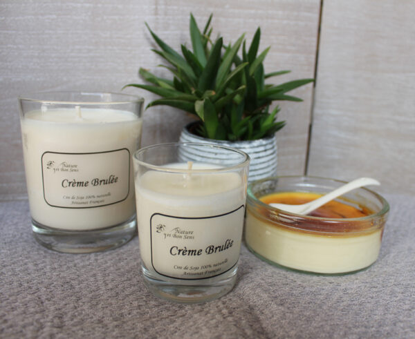 Bougie parfumée Ambiance crème brulée petit et grand modèle