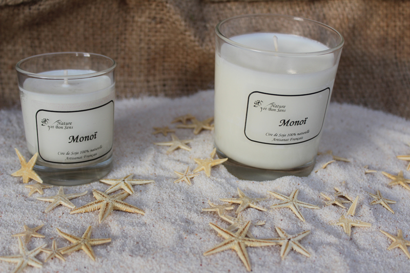 Bougie parfumée Ambiance Monoi petit et grand modèle