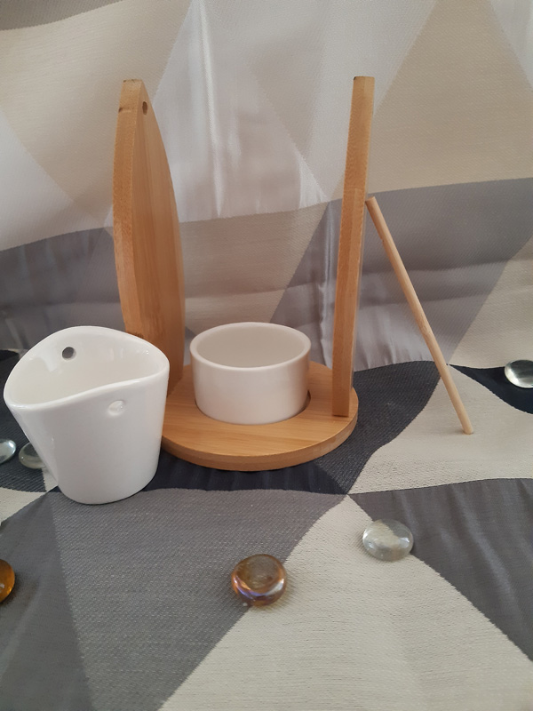 Brûle parfum voile en céramique et bambou NATURÉA