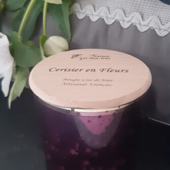 Bougie doré rose cerisier en fleurs ambiance