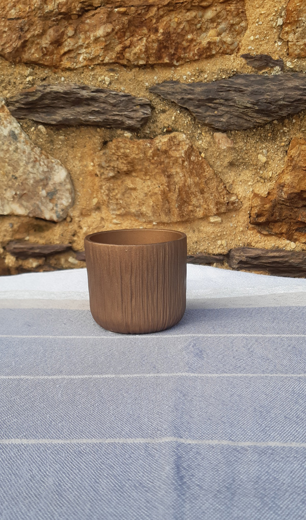 cache pot cuivre nervure petit modèle